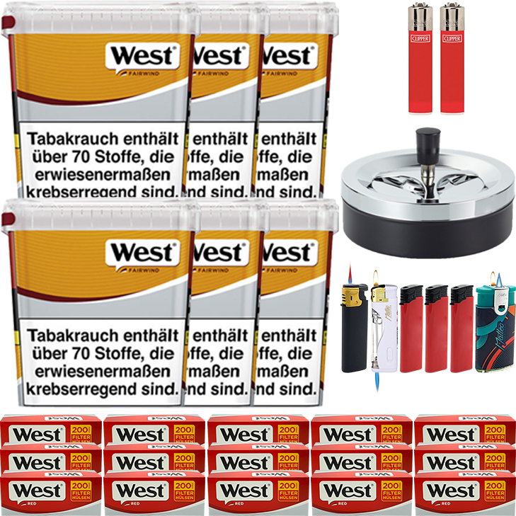 West Yellow Fairwind 6 x 133g mit Mini Aschenbecher✔️ Tabak Welt