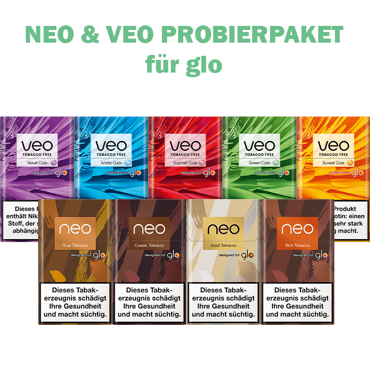 glo neo & veo Sticks Probierpaket (9er-Pack)