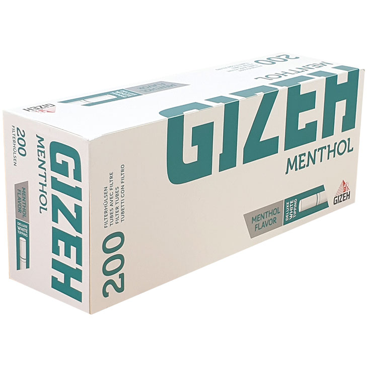 5 x Gizeh Menthol Hülsen, 200er, Filterhülsen, Tabak, Raucherbedarf