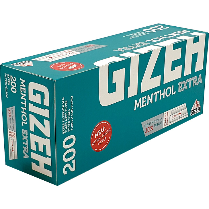 Gizeh Menthol Hülsen, 200er [Mentho Tip], Filterhülsen, Tabak, Raucherbedarf