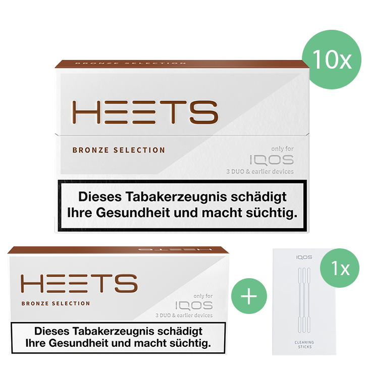 IQOS HEETS Bronze Stange (10er Packung) + IQOS Cleaning Sticks