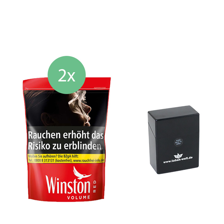 Winston Tabak 2 x 160g mit Zigarettenbox ✔️Tabak Welt