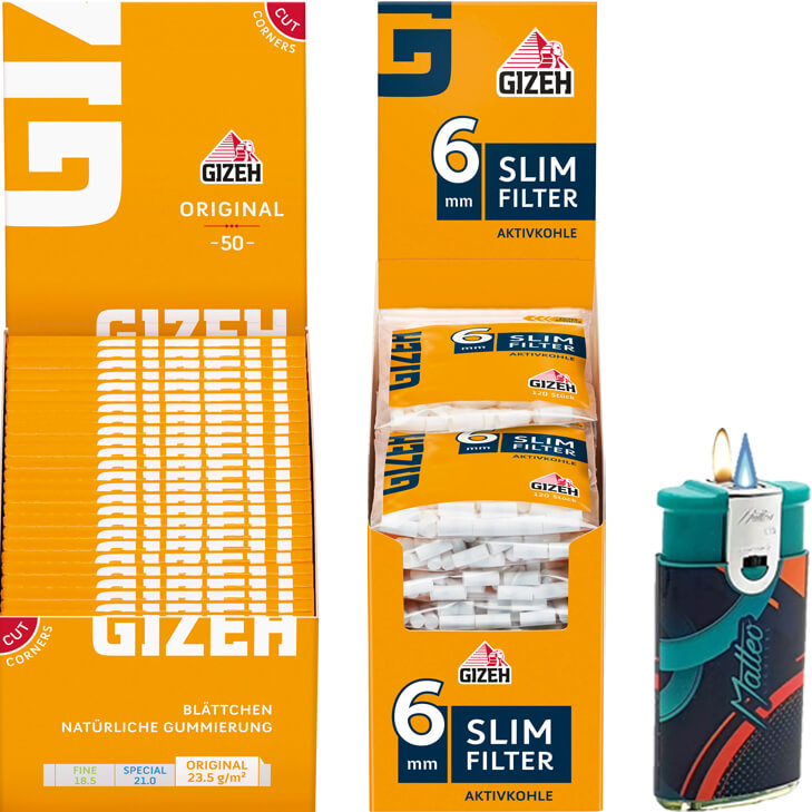 Gizeh Original mit Gizeh Slim  ✔️ in deiner Tabak Welt