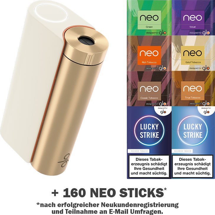 glo hyper x2 white/gold ➕ gratis neo Sticks