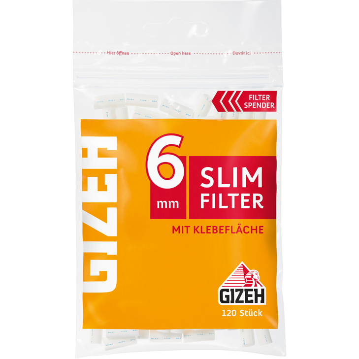 Gizeh Pfeifenfilter 6mm Aktivkohle-Filter (34 Stück) (101861)
