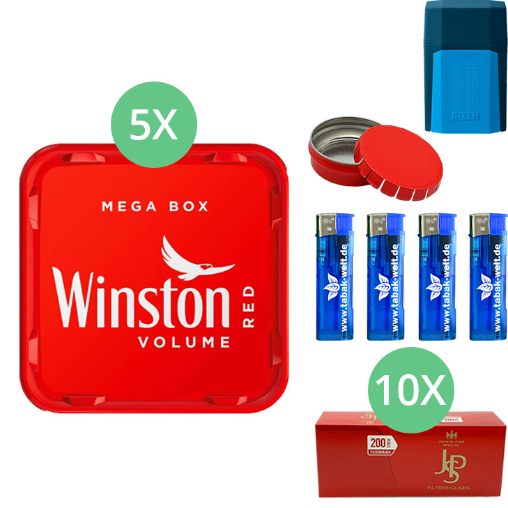 Winston Mega Box 3 x 140g mit 1000 Menthol Hülsen ✔️Tabak Welt